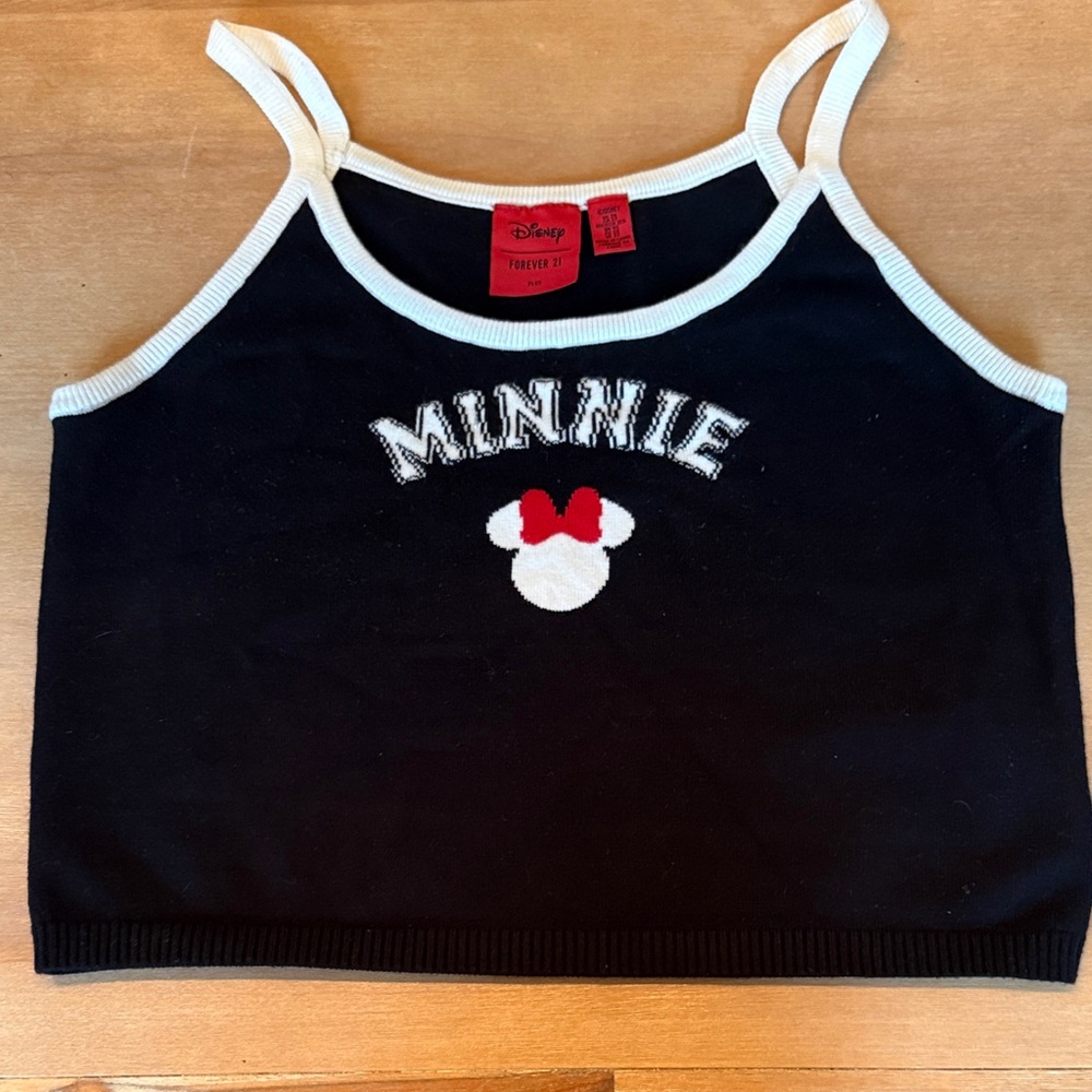Disney Minnie Mouse Black and White Crop Top Disney